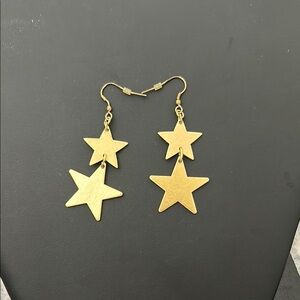 Gold Star Dangle Earrings